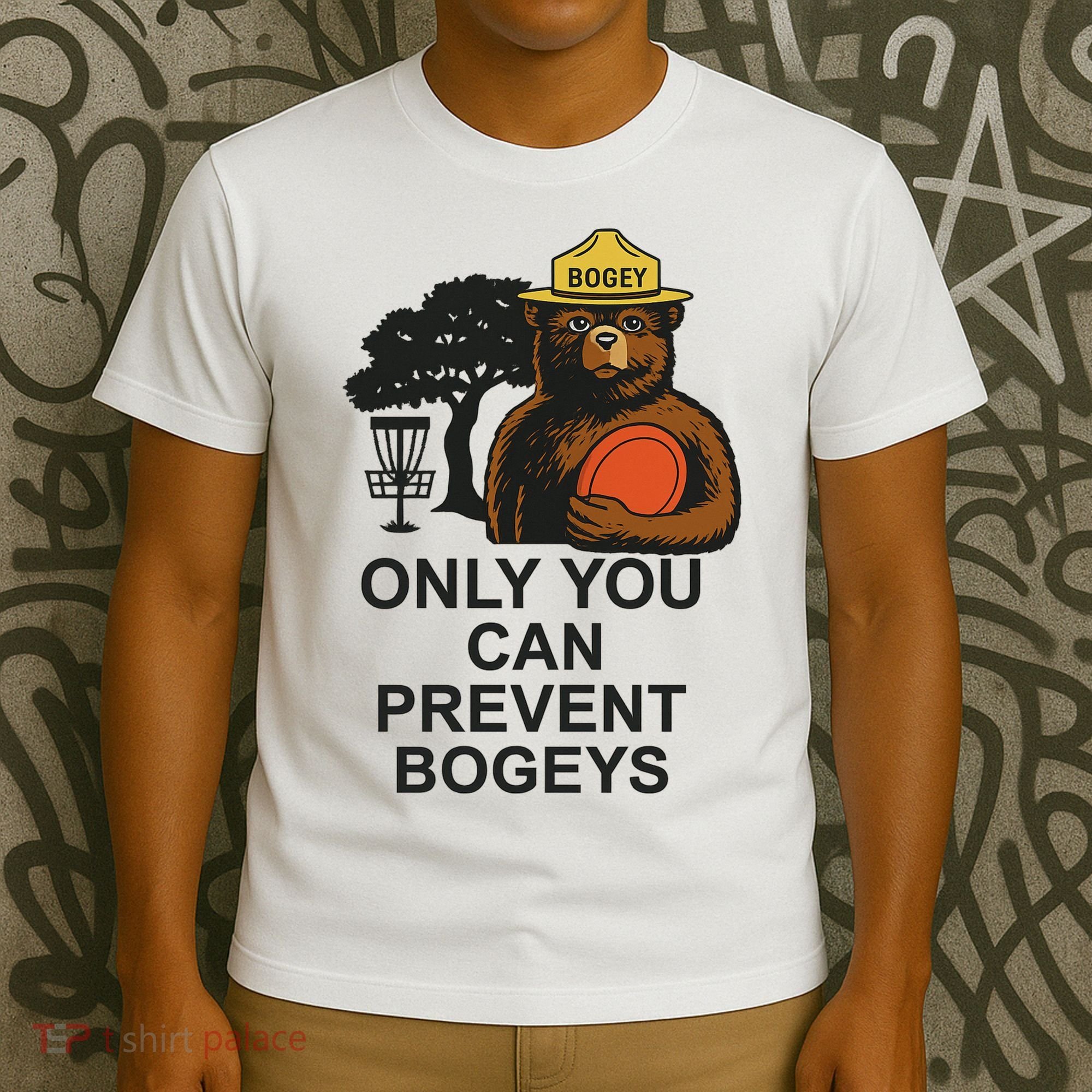 Bogey The Bear Only You Can Prevent Bogeys Disc Golf T-Shirt