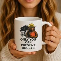 Bogey The Bear Only You Can Prevent Bogeys Disc Golf Coffee Mug thumb 3