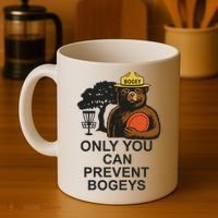 Bogey The Bear Only You Can Prevent Bogeys Disc Golf Coffee Mug thumb 4