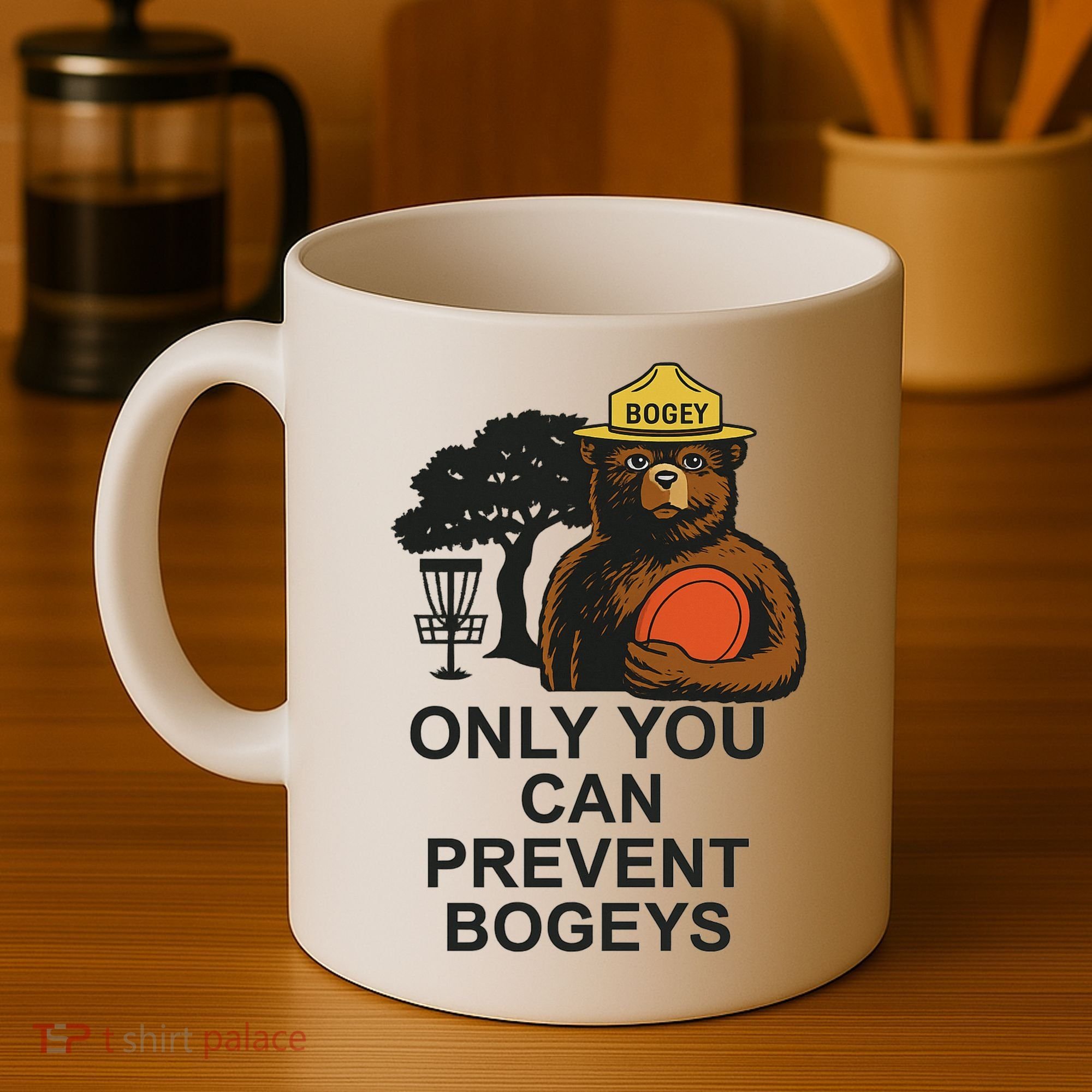 Bogey The Bear Only You Can Prevent Bogeys Disc Golf Coffee Mug