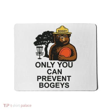 Bogey The Bear Only You Can Prevent Bogeys Disc Golf Mousepad