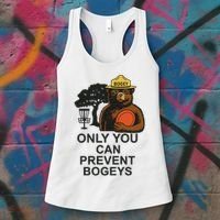 Bogey The Bear Only You Can Prevent Bogeys Disc Golf Women's Tank Top thumb 3