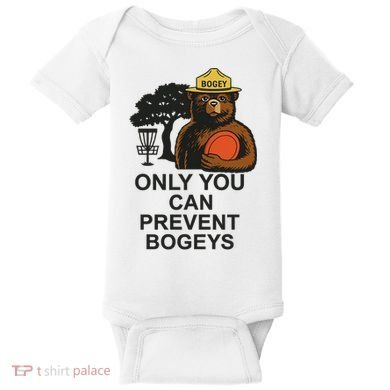 Bogey The Bear Only You Can Prevent Bogeys Disc Golf Baby Bodysuit