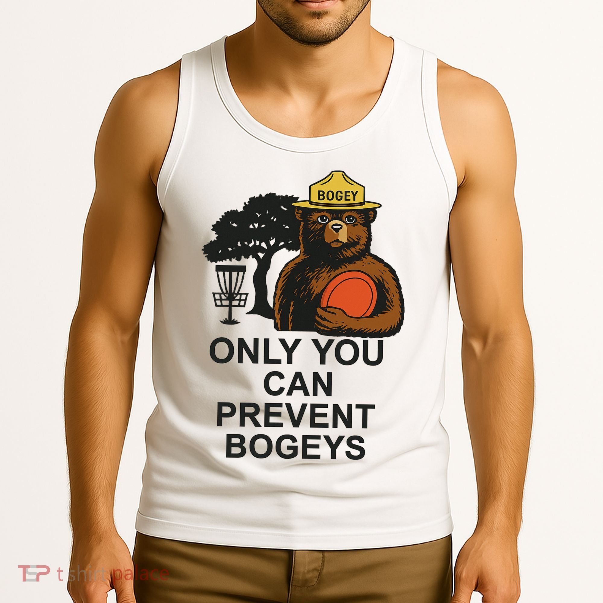 Bogey The Bear Only You Can Prevent Bogeys Disc Golf Tank Top