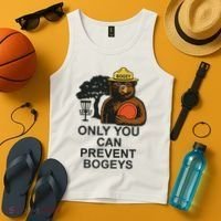 Bogey The Bear Only You Can Prevent Bogeys Disc Golf Tank Top thumb 4