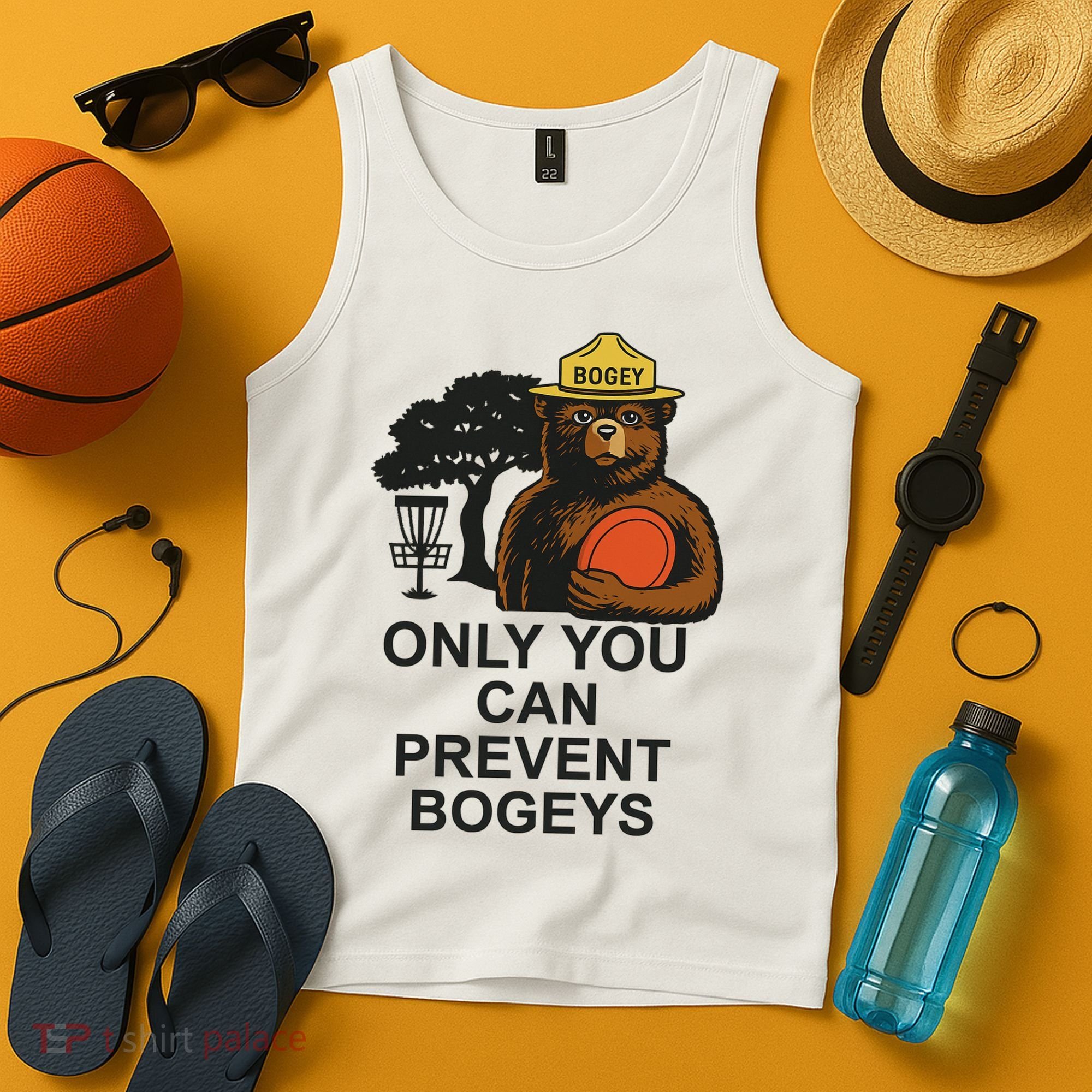 Bogey The Bear Only You Can Prevent Bogeys Disc Golf Tank Top