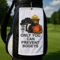 Bogey The Bear Only You Can Prevent Bogeys Disc Golf Golf Towel thumb 2