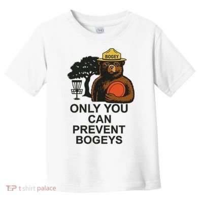 Bogey The Bear Only You Can Prevent Bogeys Disc Golf Toddler T-Shirt