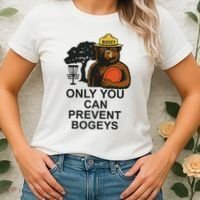 Bogey The Bear Only You Can Prevent Bogeys Disc Golf Women's T-Shirt thumb 2