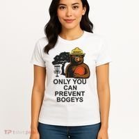 Bogey The Bear Only You Can Prevent Bogeys Disc Golf Women's T-Shirt thumb 4