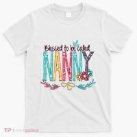 Blessed To Be Called Nanny Colorful Grandma T-Shirt thumb 0