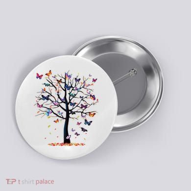 Butterfly Tree Beautiful Button