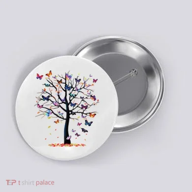 Butterfly Tree Beautiful Button
