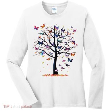 Butterfly Tree Beautiful Women's Long Sleeve Shirt