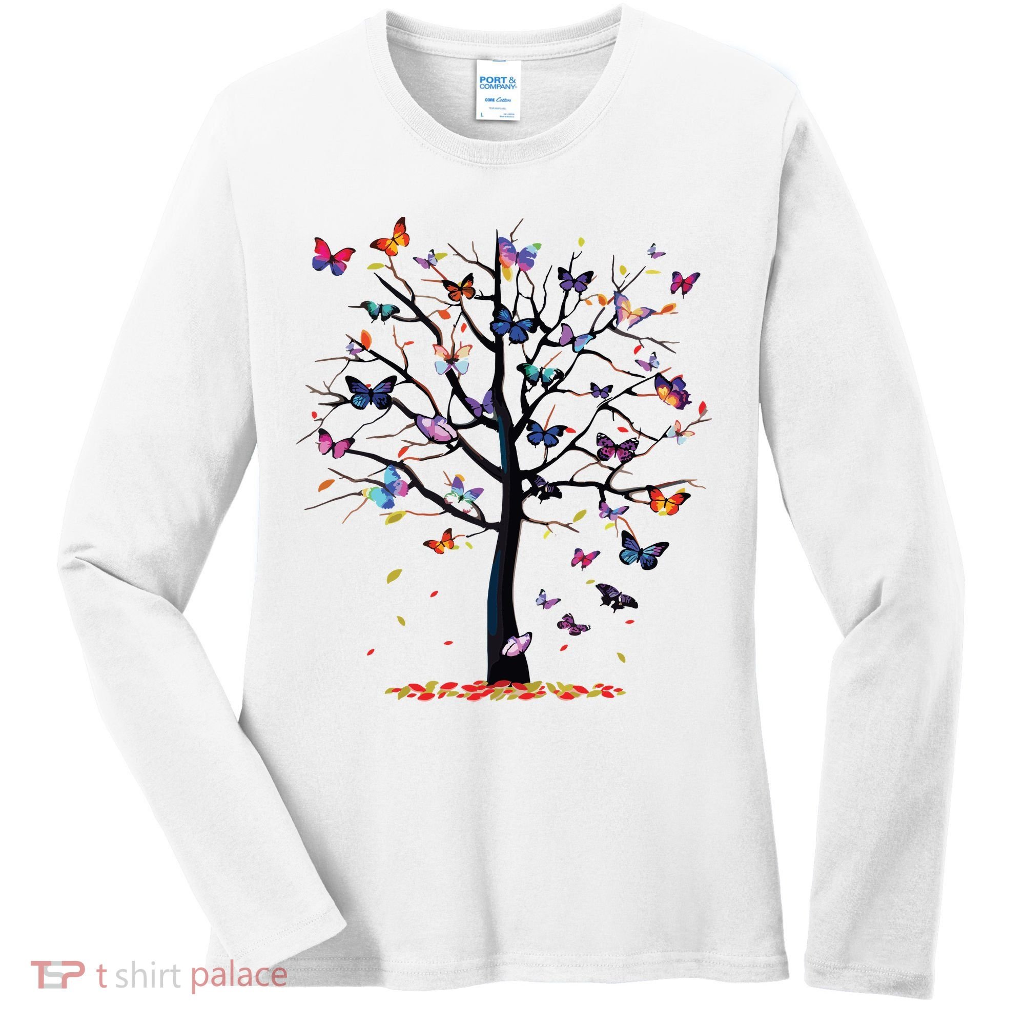 Butterfly Tree Beautiful Women's Long Sleeve Shirt