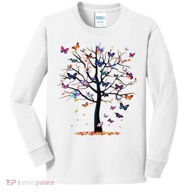 Butterfly Tree Beautiful Kids Long Sleeve Shirt