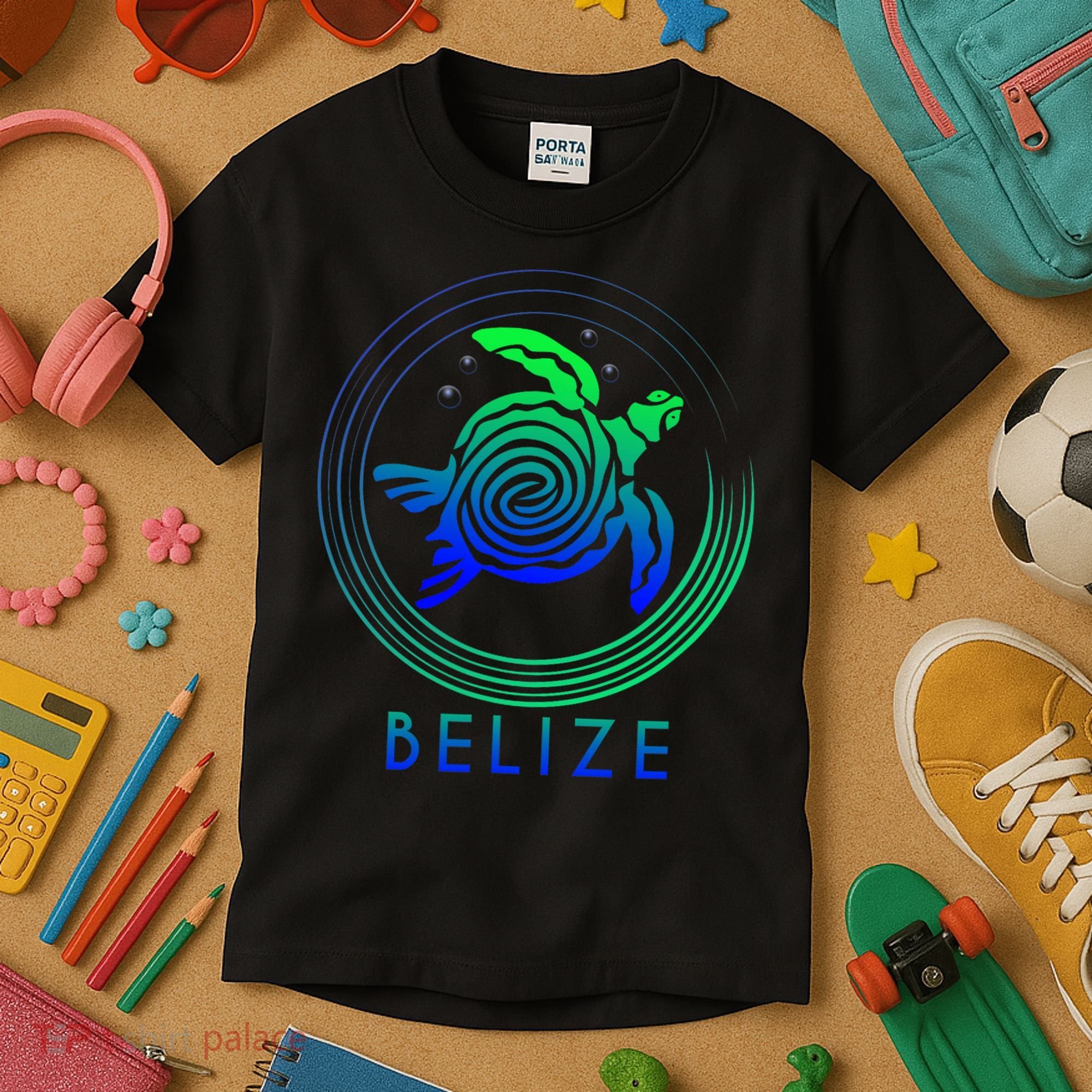 Belize Tribal Belize Turtle Kids T-Shirt
