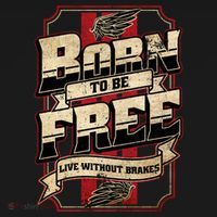 Born To Be Free Live Without Brakes Biker Vintage T-Shirt thumb 7