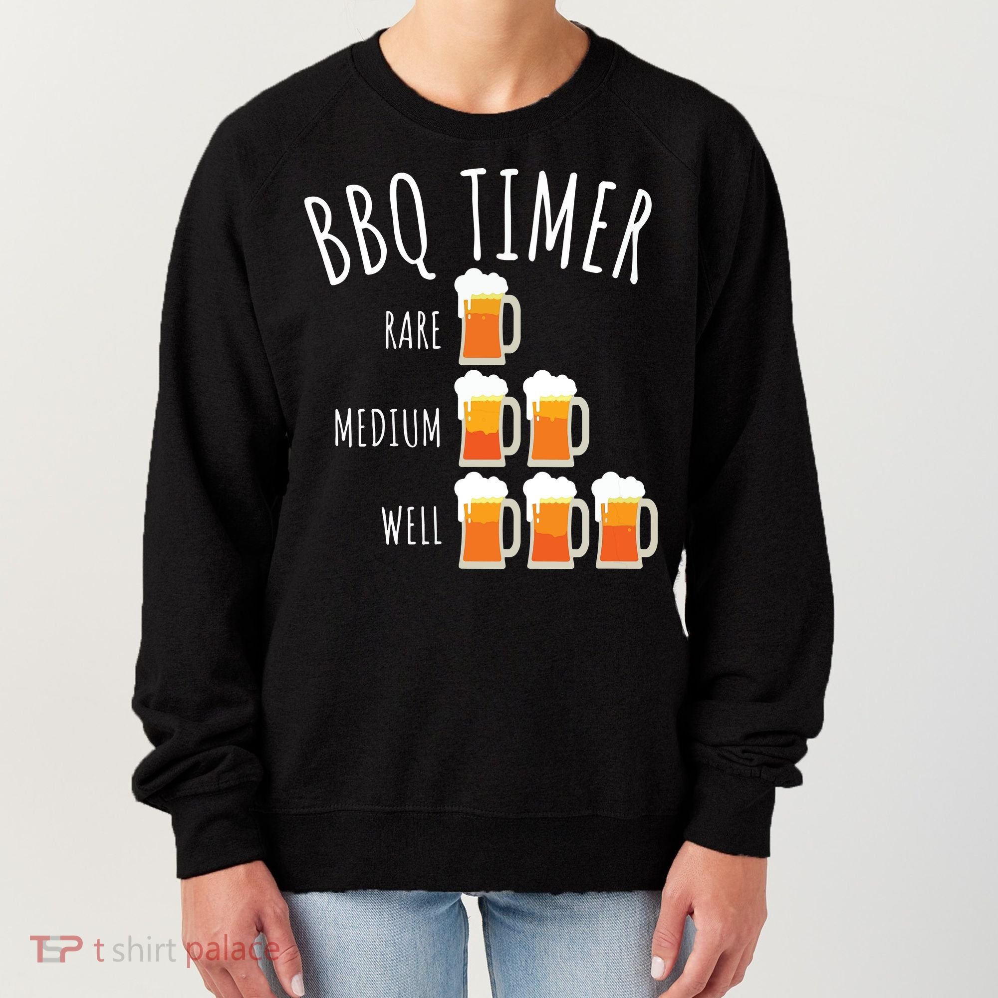 BBQ Timer Beer Drinking Funny Grilling Women's Sweatshirt