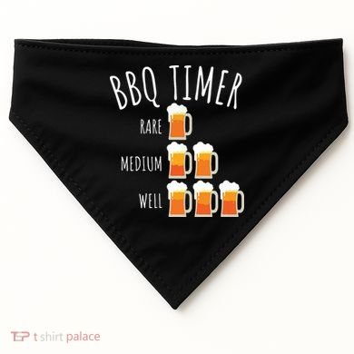 BBQ Timer Beer Drinking Funny Grilling USA-Made Doggie Bandana