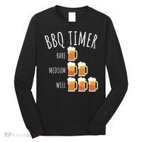 BBQ Timer Beer Drinking Funny Grilling Long Sleeve Shirt thumb 0