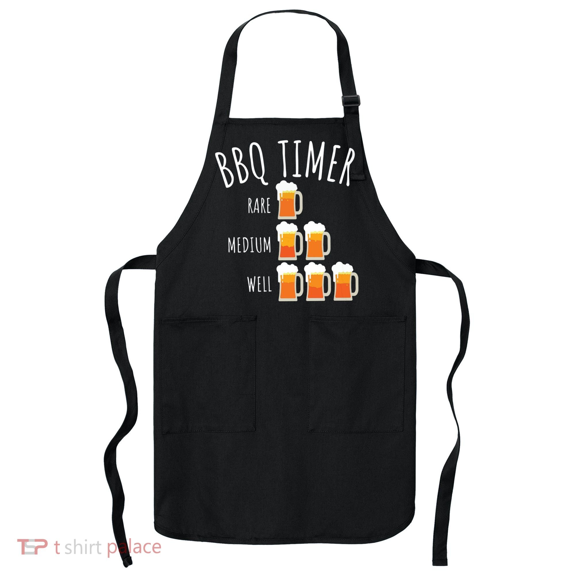 BBQ Timer Beer Drinking Funny Grilling Apron