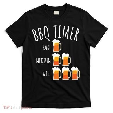 BBQ Timer Beer Drinking Funny Grilling T-Shirt