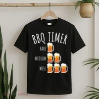 BBQ Timer Beer Drinking Funny Grilling T-Shirt thumb 2