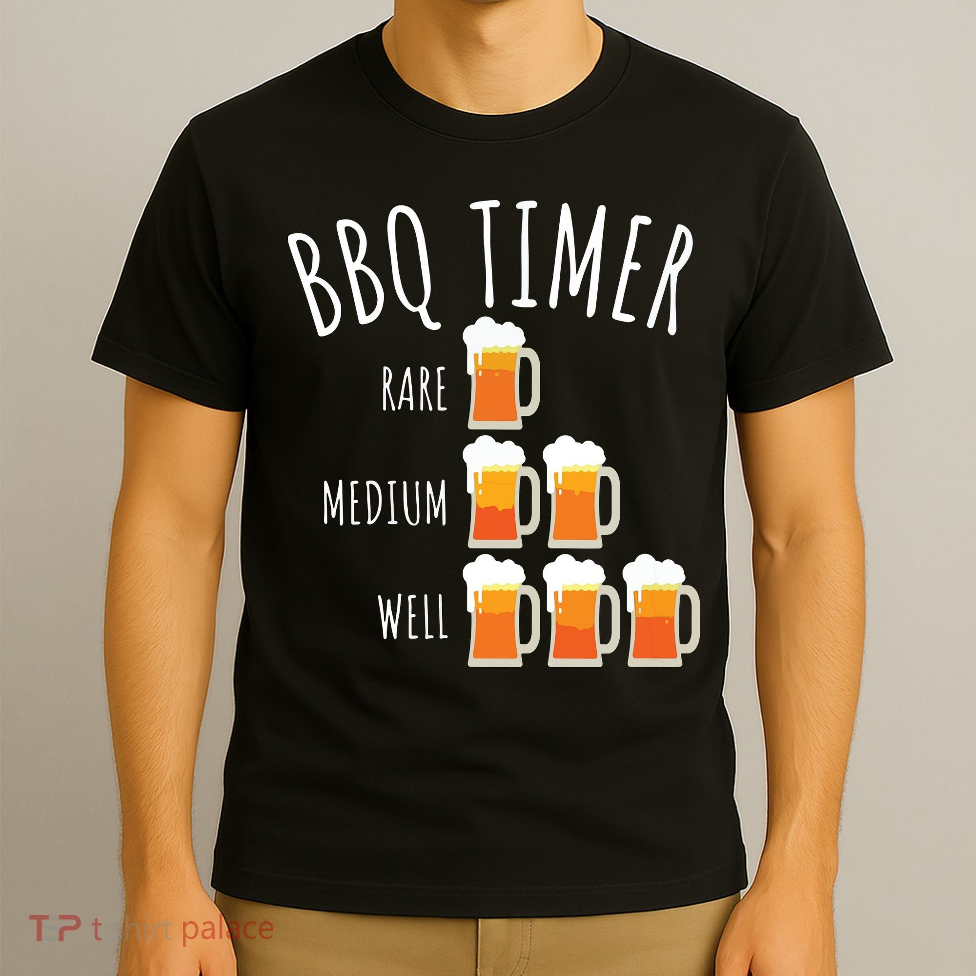 BBQ Timer Beer Drinking Funny Grilling T-Shirt