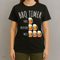BBQ Timer Beer Drinking Funny Grilling T-Shirt thumb 4