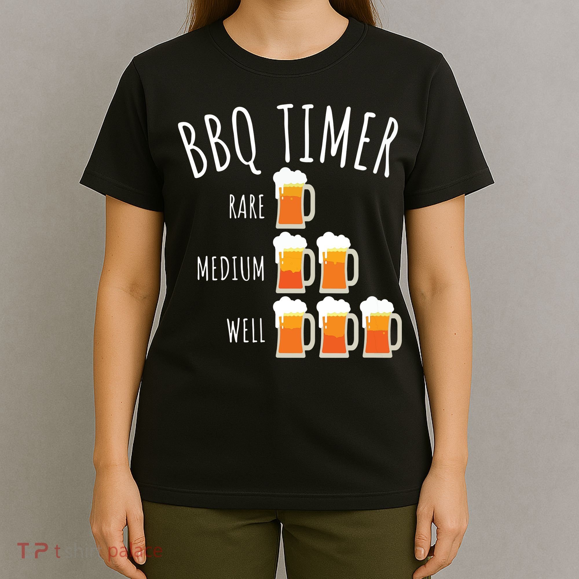 BBQ Timer Beer Drinking Funny Grilling T-Shirt