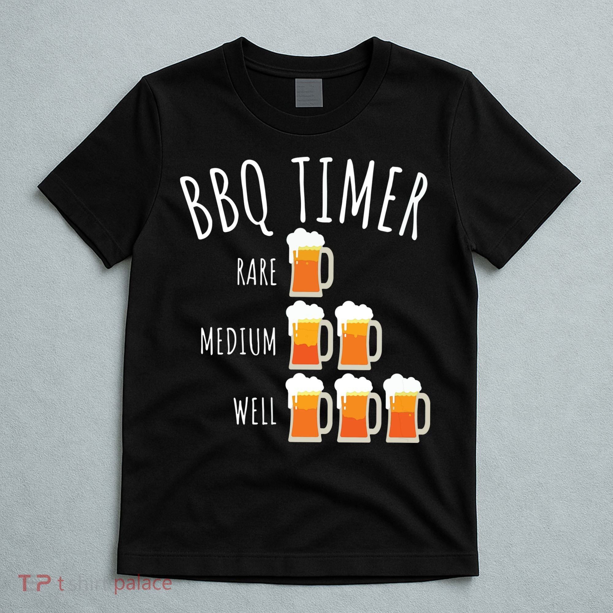 BBQ Timer Beer Drinking Funny Grilling T-Shirt