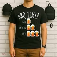 BBQ Timer Beer Drinking Funny Grilling T-Shirt thumb 6