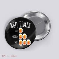 BBQ Timer Beer Drinking Funny Grilling Button thumb 0