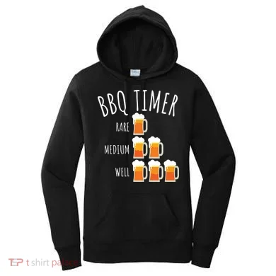 BBQ Timer Beer Drinking Funny Grilling Women's Hoodie