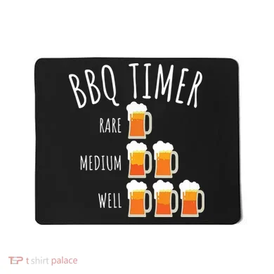 BBQ Timer Beer Drinking Funny Grilling Mousepad