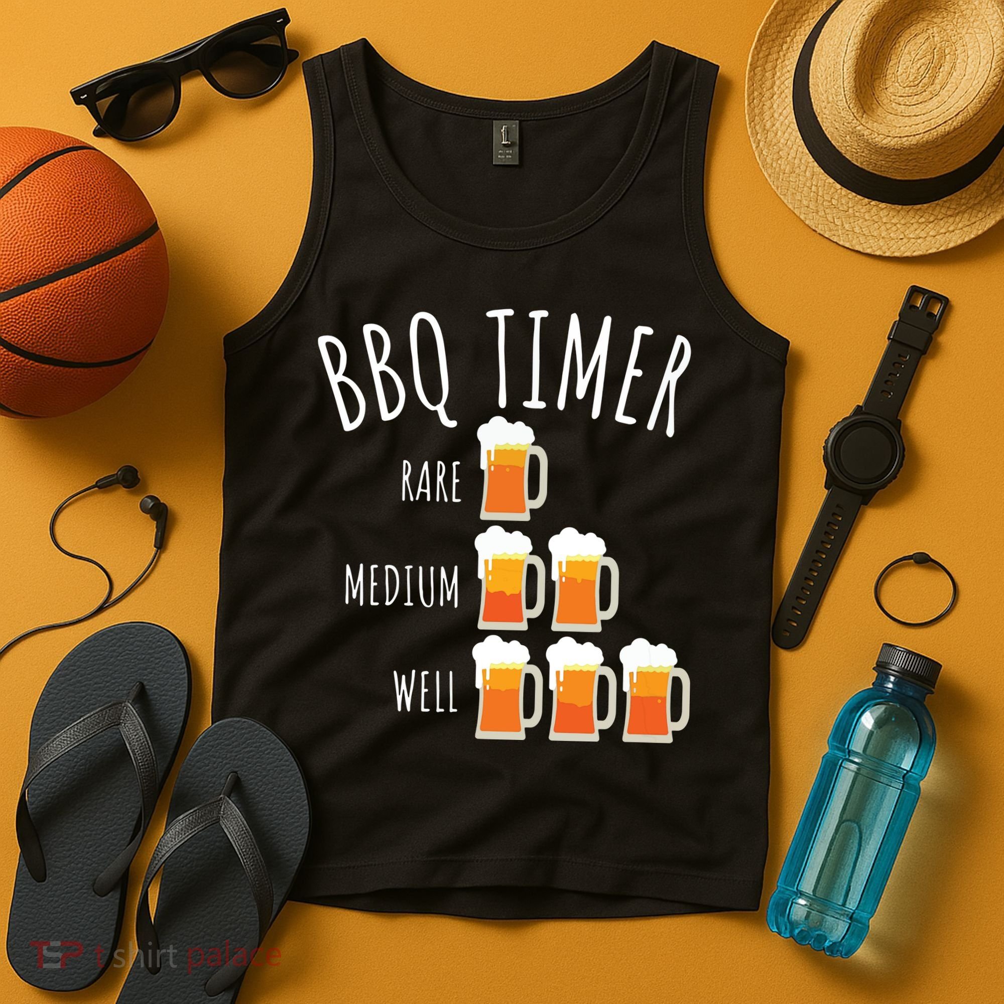BBQ Timer Beer Drinking Funny Grilling Tank Top