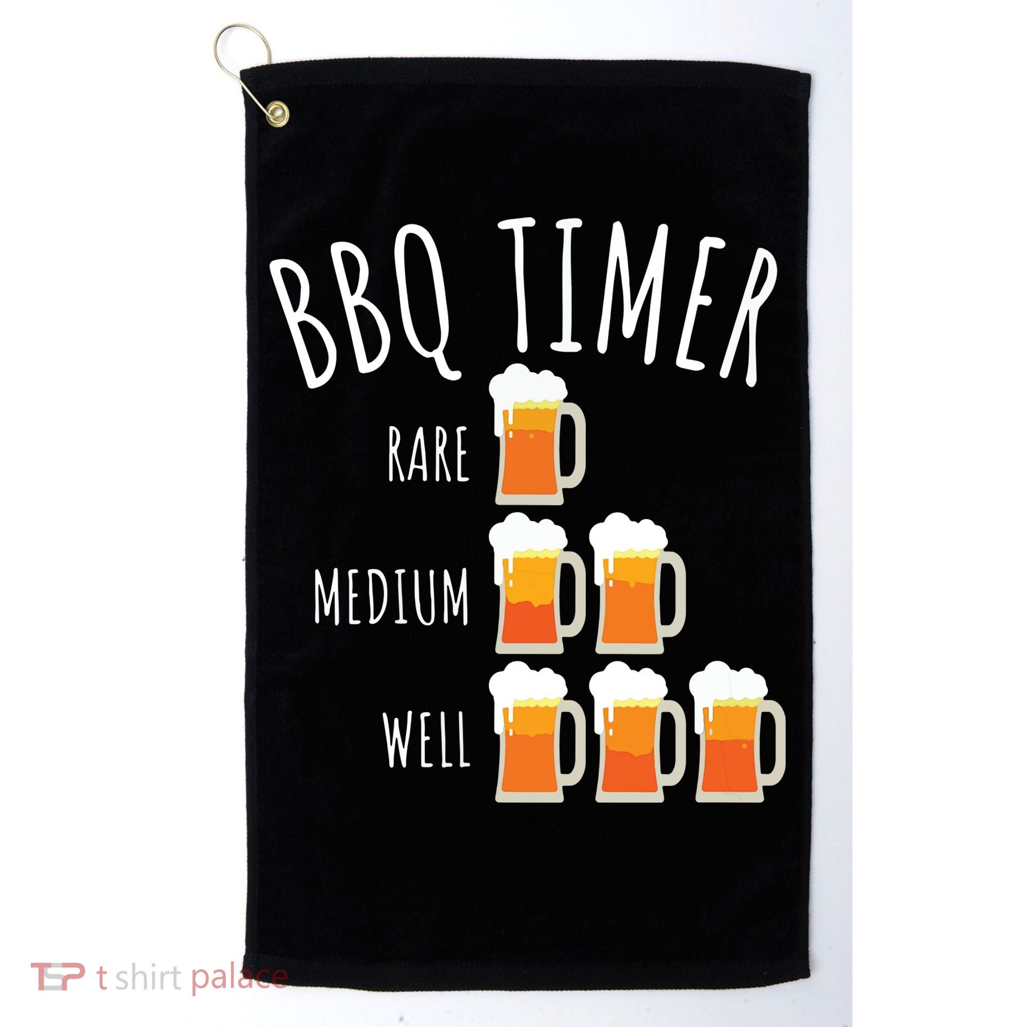 BBQ Timer Beer Drinking Funny Grilling Golf Towel