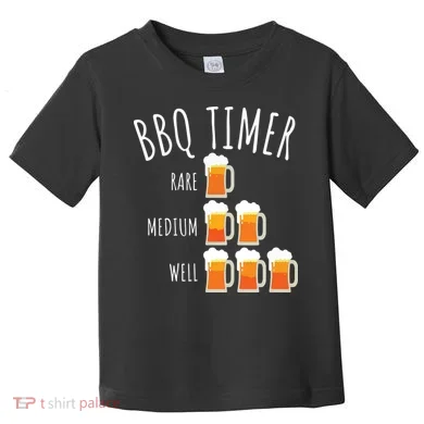 BBQ Timer Beer Drinking Funny Grilling Toddler T-Shirt
