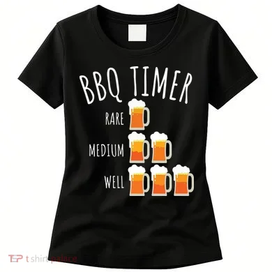 BBQ Timer Beer Drinking Funny Grilling Women's T-Shirt