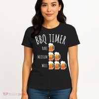 BBQ Timer Beer Drinking Funny Grilling Women's T-Shirt thumb 4