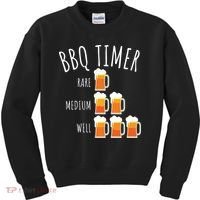 BBQ Timer Beer Drinking Funny Grilling Kids Sweatshirt thumb 0