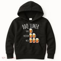 BBQ Timer Beer Drinking Funny Grilling Kids Hoodie thumb 0