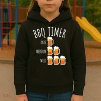 BBQ Timer Beer Drinking Funny Grilling Kids Hoodie thumb 3