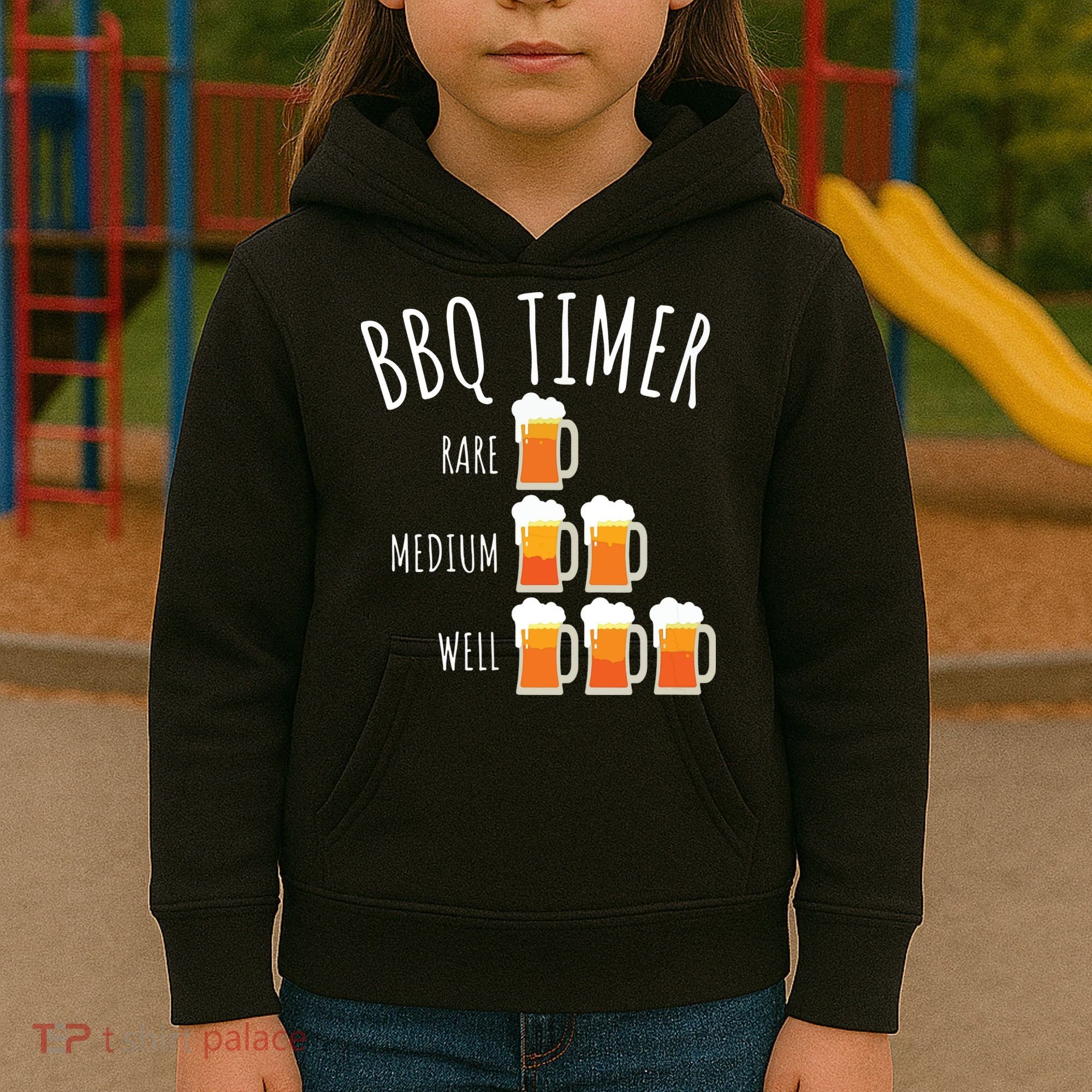 BBQ Timer Beer Drinking Funny Grilling Kids Hoodie