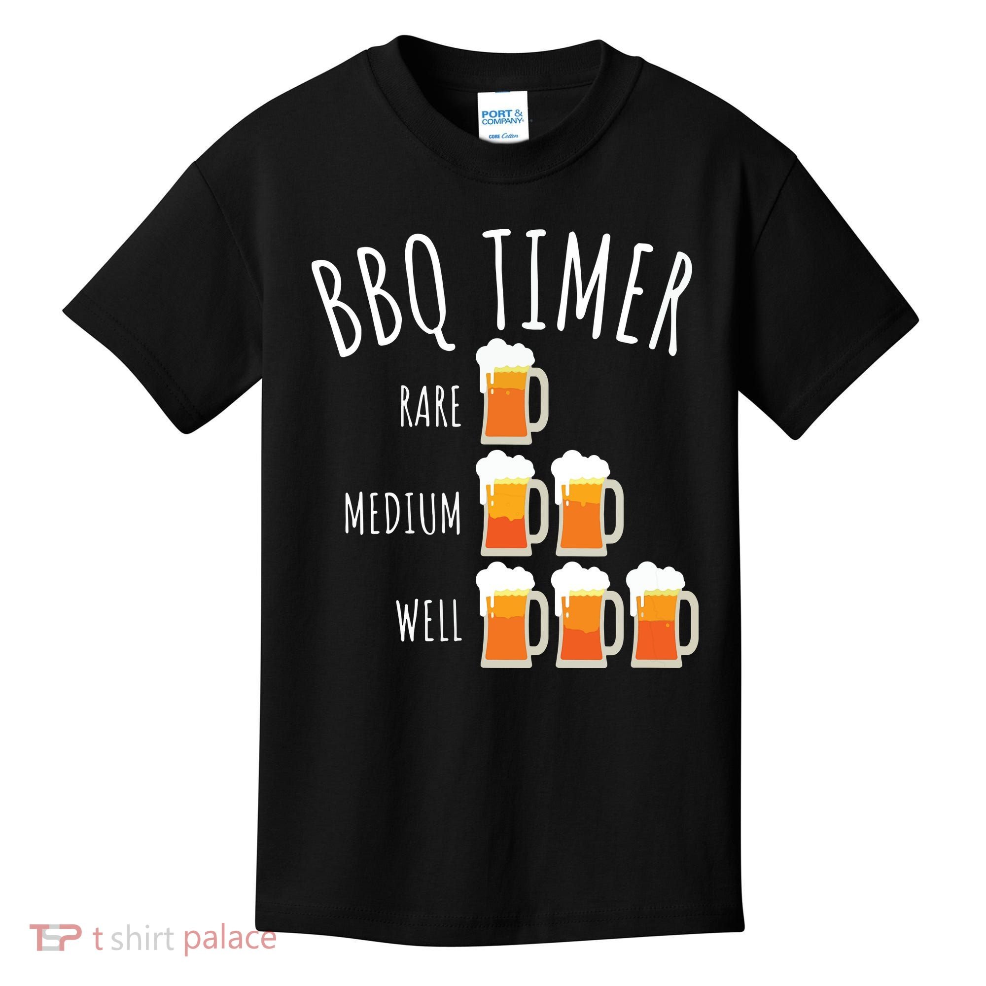 BBQ Timer Beer Drinking Funny Grilling Kids T-Shirt