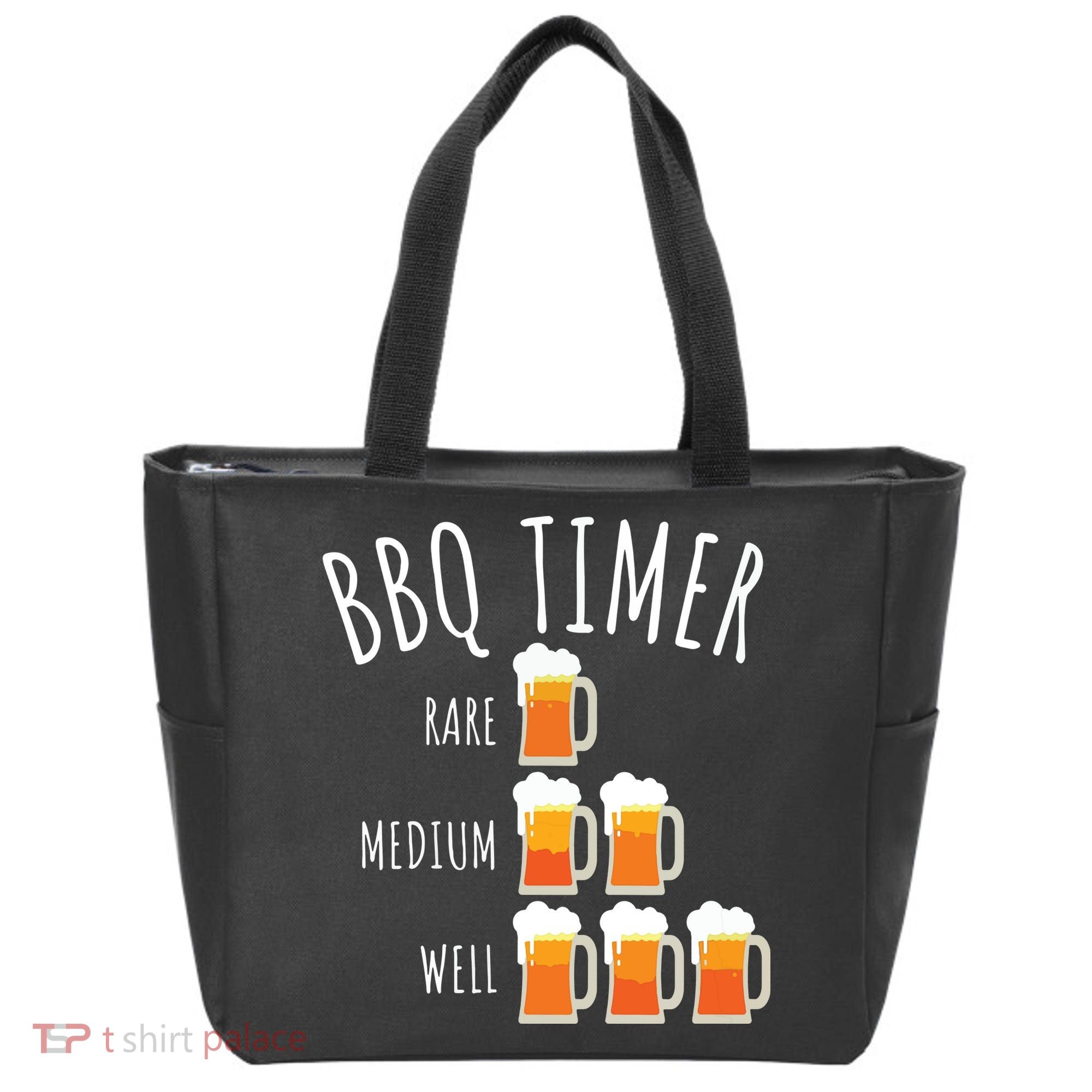 BBQ Timer Beer Drinking Funny Grilling Tote Bag