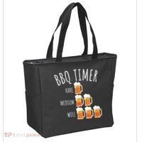 BBQ Timer Beer Drinking Funny Grilling Tote Bag thumb 2
