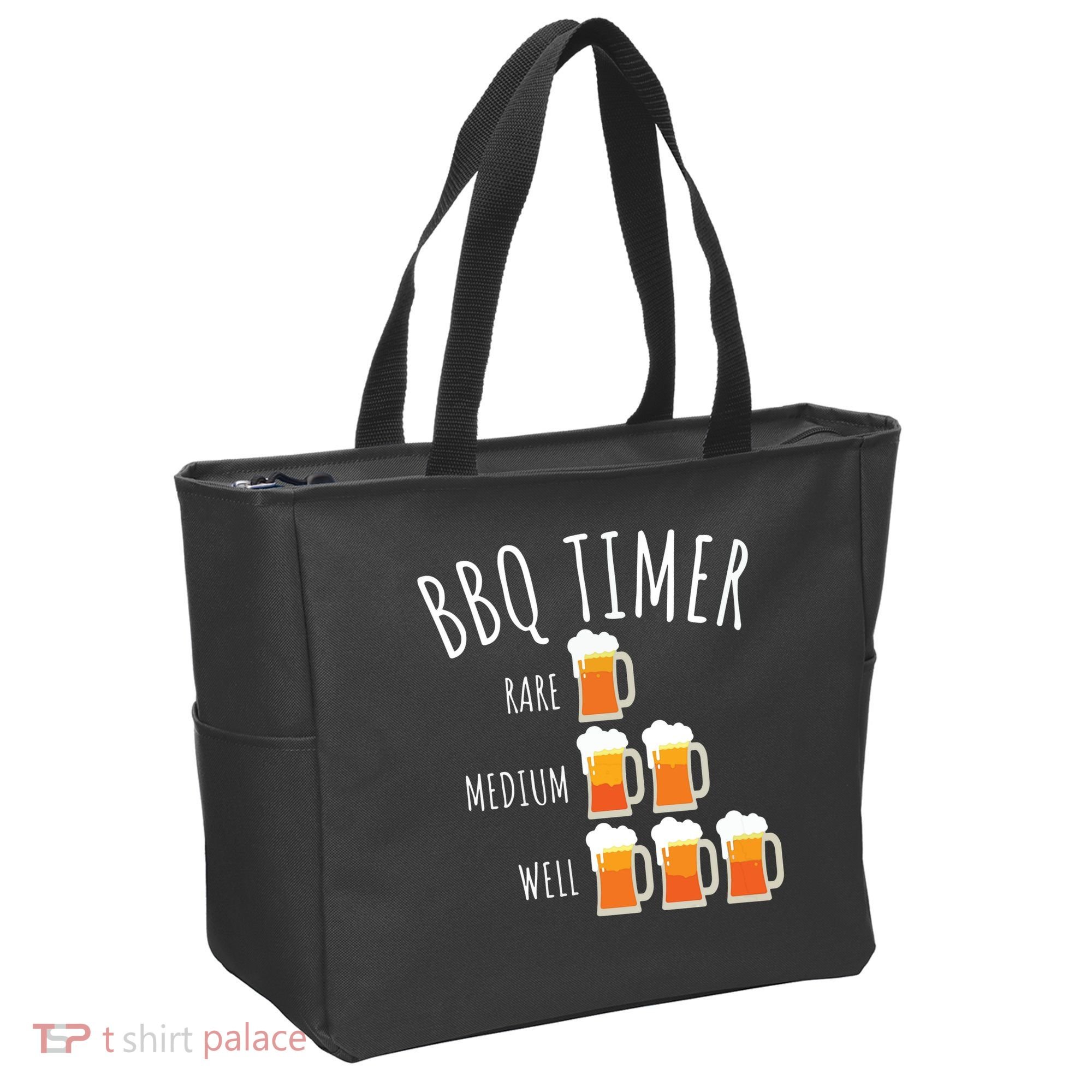 BBQ Timer Beer Drinking Funny Grilling Tote Bag