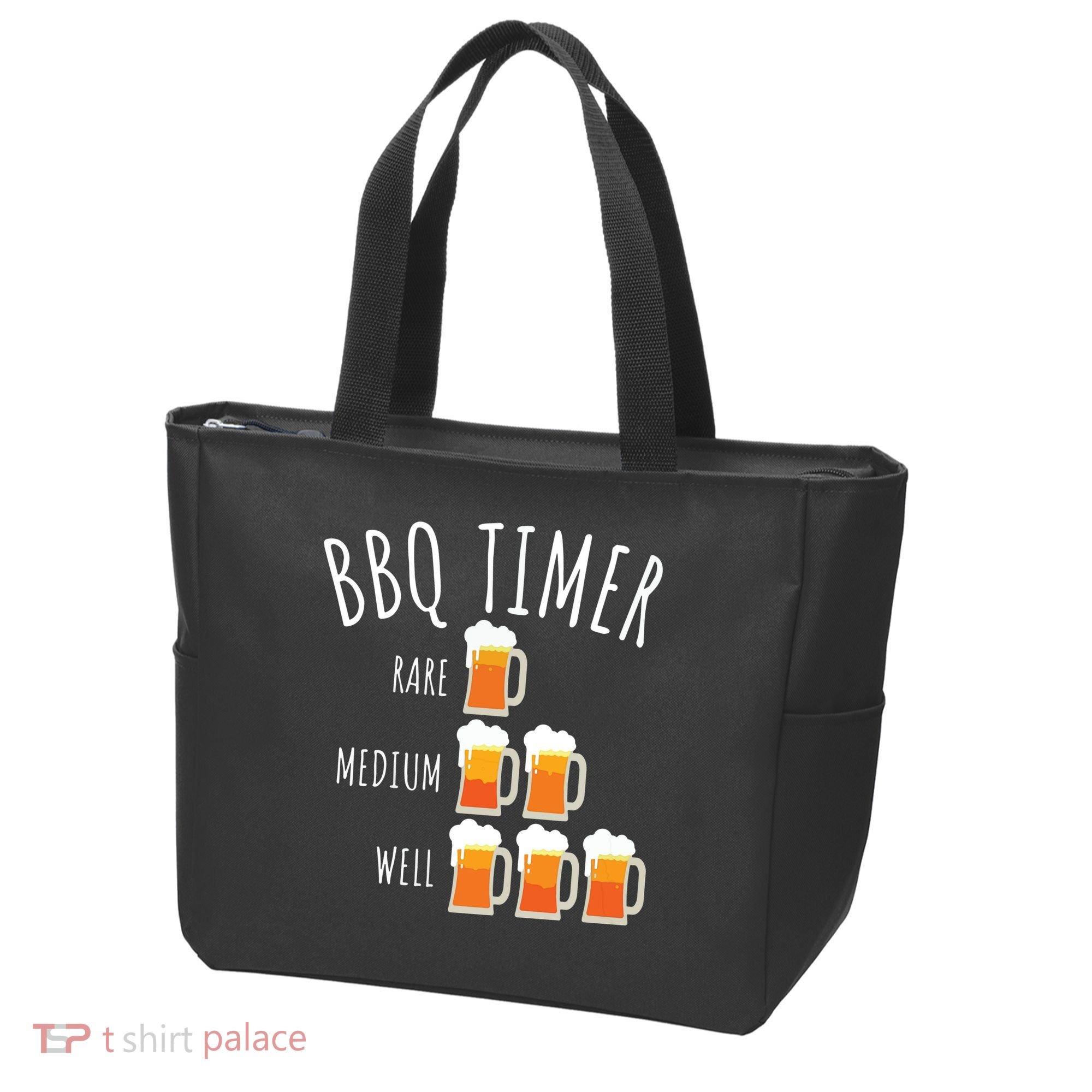 BBQ Timer Beer Drinking Funny Grilling Tote Bag